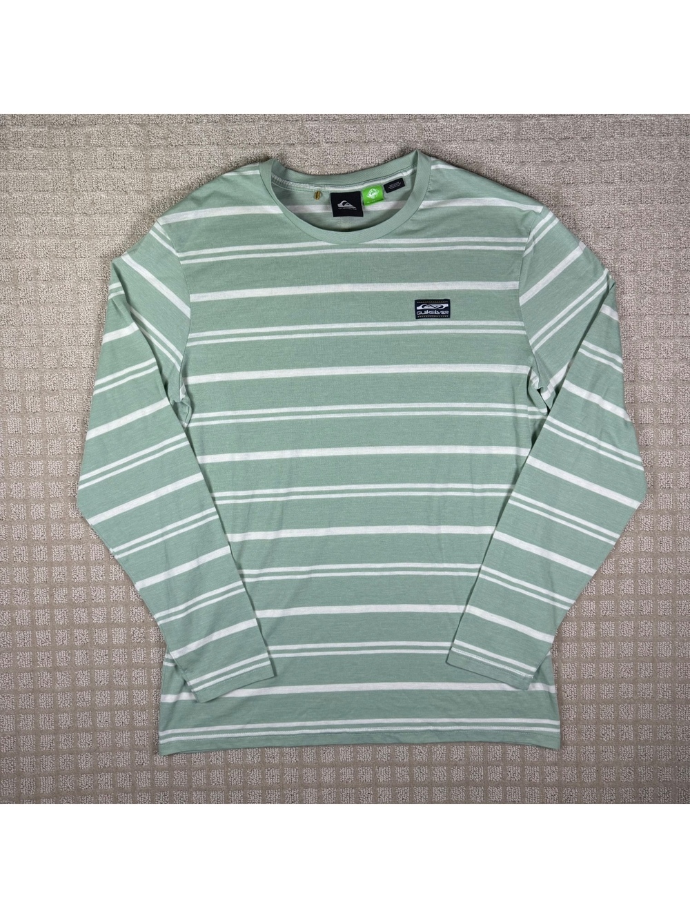 Quiksilver Striped Long Sleeve Shirt Pastel Green XL